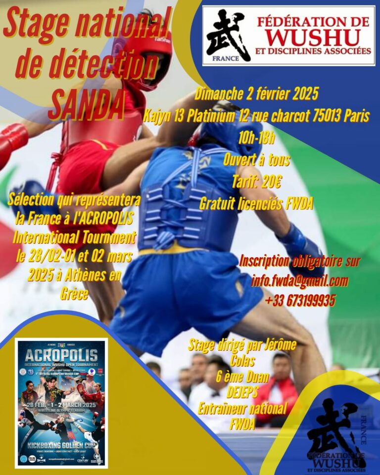 Lire la suite à propos de l’article Stage de détection Sanda le 2 février 2025